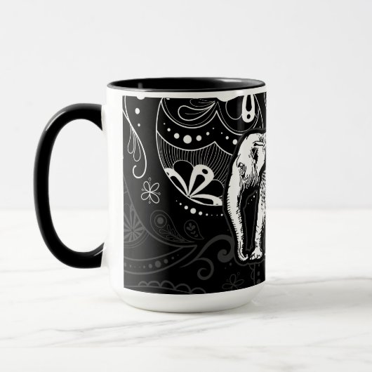 White Elephant Paisley Design Tasse (Links)