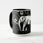 White Elephant Paisley Design Tasse (Vorderseite Links)