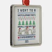 White Elephant Party Custom Gift Funny Ornament Aus Metall (Rechts)