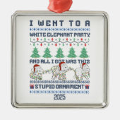 White Elephant Party Custom Gift Funny Ornament Aus Metall (Vorne)