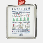 White Elephant Party Custom Gift Funny Ornament Aus Metall (Links)