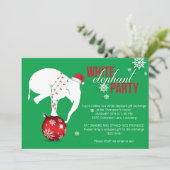White Elephant Party Einladung | Green (Stehend Vorderseite)