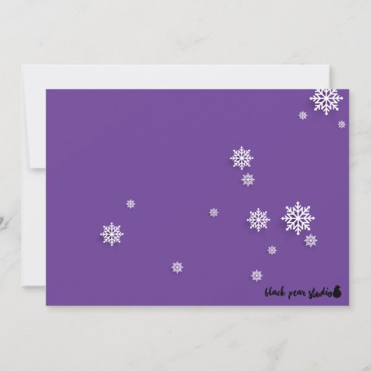 White Elephant Party Einladung | Lila/grau (Rückseite)