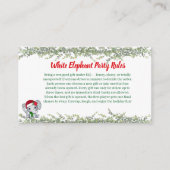 White Elephant Party Rules Card | Funny & Elegant Begleitkarte (Vorderseite)
