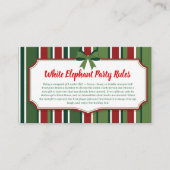 White Elephant Party Rules Card | Funny & Elegant Begleitkarte (Vorderseite)
