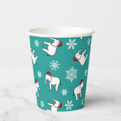 White Elephant Party Weihnachten (Aquamarinen Papi Pappbecher (Rückseite)