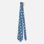 White Elephant Party Weihnachten (Blau) Neck Tie Krawatte (Vorderseite)
