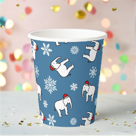 White Elephant Party Weihnachten (Blue Paper Cup) Pappbecher
