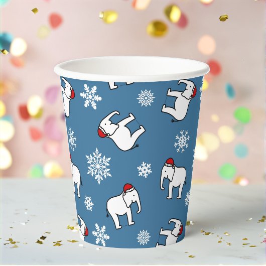 White Elephant Party Weihnachten (Blue Paper Cup) Pappbecher