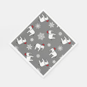 White Elephant Party Weihnachten (Grau) Paper Napk Serviette (Ecke)