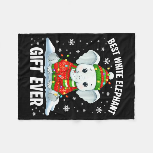 White Elephant Pjs For Adults Under 15 20 Fleecedecke (Vorderseite (Horizontal))