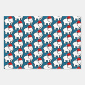 White Elephant Santa Hat Design Wrapping Paper Geschenkpapier Set (Vorderseite 3)