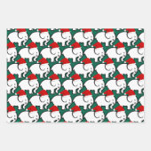 White Elephant Santa Hat Design Wrapping Paper Geschenkpapier Set (Vorderseite)