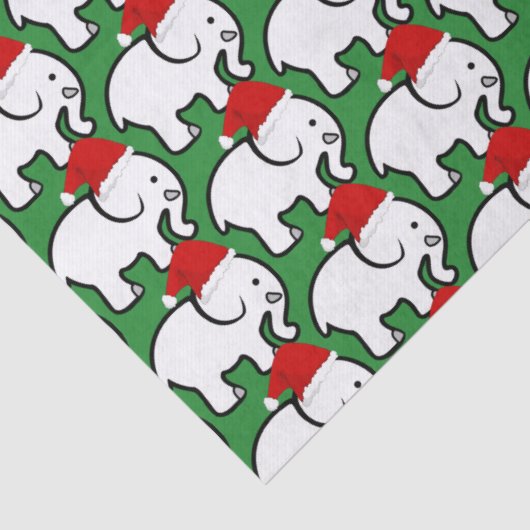 White Elephant Santa Hat Tissue Paper Seidenpapier (Detail)