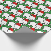White Elephant Santa Hat Wrapping Paper Roll Geschenkpapier (Ecke)
