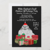 White Elephant Siegel Weihnachtsgeschenkbörse Einladung (Vorderseite)
