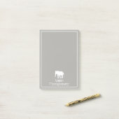 White Elephant Silhouette | PERSONALISIERT Post-it Klebezettel (Auf Schreibtisch)