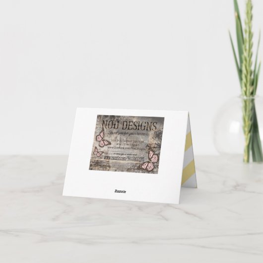 White Elephant Strip Print Vielen Dank Dankeskarte (Rückseite)