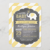 White Elephant und Stripe Babydusche Einladung (Vorne/Hinten)