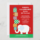 White Elephant Urlaub Geschenk-Austausch Einladung (Vorderseite)