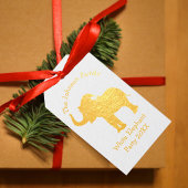 White Elephant Weihnachts-Party Custom Gift Gold Geschenkanhänger
