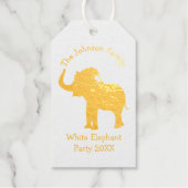White Elephant Weihnachts-Party Custom Gift Gold Geschenkanhänger (Vorderseite)