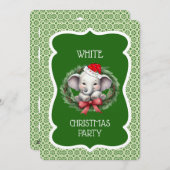 White Elephant Weihnachts-Party Einladung (Vorne/Hinten)