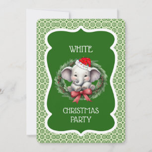 White Elephant Weihnachts-Party Einladung