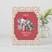 White Elephant Weihnachts-Party Einladung (Stehend Vorderseite)