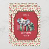 White Elephant Weihnachts-Party Einladung (Vorne/Hinten)