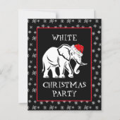 White Elephant Weihnachts-Party Einladung (Vorderseite)