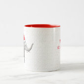 White Elephant Weihnachts-Tasse Zweifarbige Tasse (Mittel)