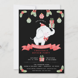 White Elephant Weihnachtsessen Geschenkbörse Einladung