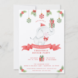 White Elephant Weihnachtsessen Geschenkbörse Einladung