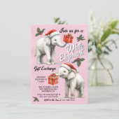 White Elephant Weihnachtsgeschenke Exchange Einladung (Stehend Vorderseite)