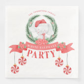 White Elephant Weihnachtsgeschenke Exchange Serviette (Vorderseite)