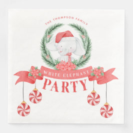 White Elephant Weihnachtsgeschenke Exchange Serviette