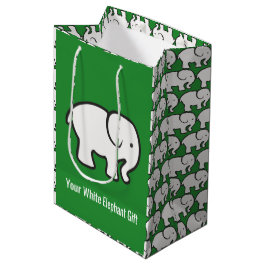 White Elephants Design Gift Bag Mittlere Geschenktüte