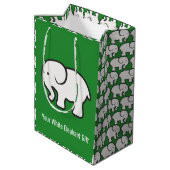 White Elephants Design Gift Bag Mittlere Geschenktüte (Rückseite Schrägansicht)