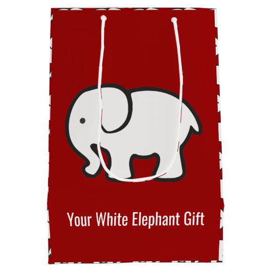 White Elephants Design Gift Bag Mittlere Geschenktüte (Rückseite)