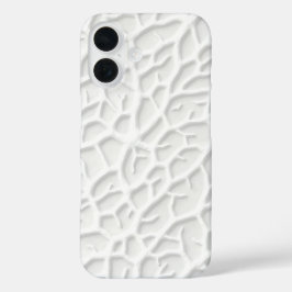 White Embossed iPhone Case with Abstract Texture