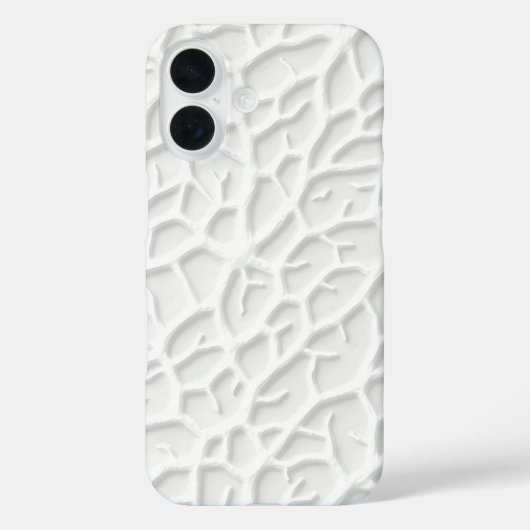 White Embossed iPhone Case with Abstract Texture (Rückseite)