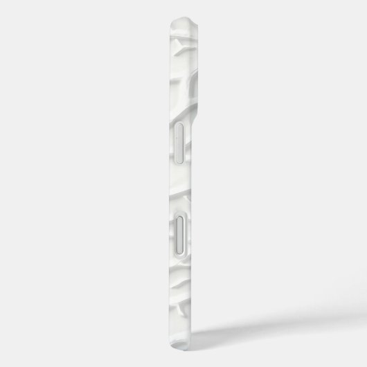 White Embossed iPhone Case with Abstract Texture (Rückseite / Rechts)