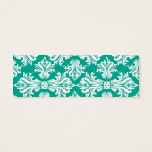 White Emerald Green Damask Wedk Drink Ticket (Rückseite)