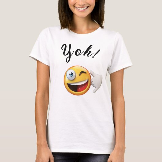 White Emoji T - Shirt, Yoh! T-Shirt (Vorderseite)