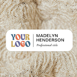 White Employee Business Company Logo Magnetic  Namensschild