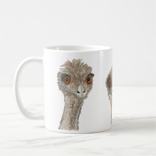 White Emu Bird Cup Tasse (Links)