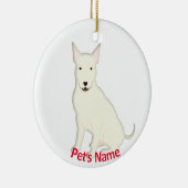 White English Bull Terrier Keramik Ornament (Rechts)