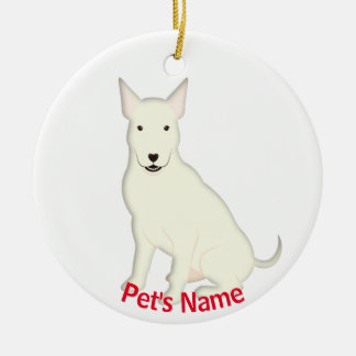 White English Bull Terrier Keramik Ornament