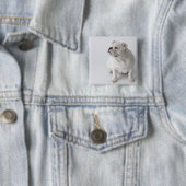 White English Bulldog Button (Beispiel)